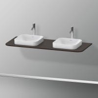 Immagine di Duravit HAPPY D.2 PLUS consolle con due tagli per lavabo 130 cm, per basi sottolavabo con consolle, finitura noce spazzolato HP032KB6969
