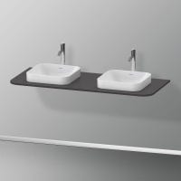 Immagine di Duravit HAPPY D.2 PLUS consolle con due tagli per lavabo 130 cm, per basi sottolavabo con consolle, colore grigio grafite finitura opaco HP032KB8080