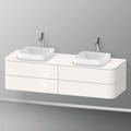 Immagine di Duravit HAPPY D.2 PLUS base sottolavabo sospesa per consolle 160 cm, 4 cassetti, cassetto superiore con scasso per il sifone e coprisifone, colore bianco finitura lucido HP4974B2222