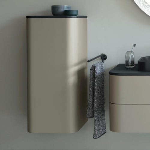 Immagine di Duravit HAPPY D.2 PLUS colonna bassa H.89.6 cm, cerniera a destra, colore grigio pietra finitura opaco HP1260R9292