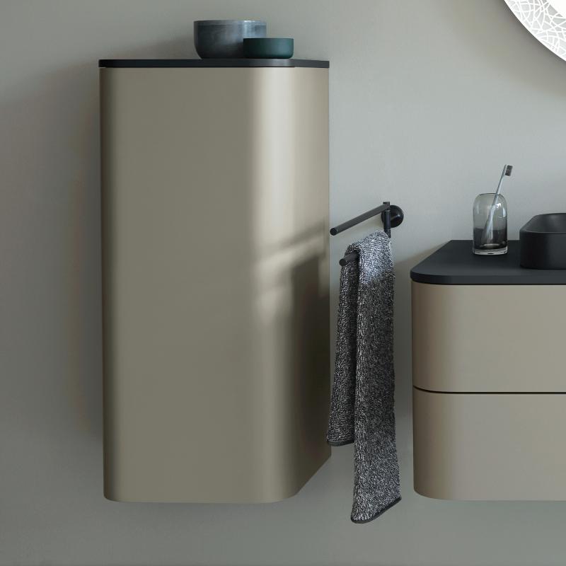 Immagine di Duravit HAPPY D.2 PLUS colonna bassa H.89.6 cm, cerniera a destra, colore grigio pietra finitura opaco HP1260R9292