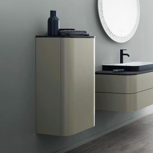 Immagine di Duravit HAPPY D.2 PLUS colonna bassa H.89.6 cm, cerniera a destra, colore grigio pietra finitura opaco HP1260R9292