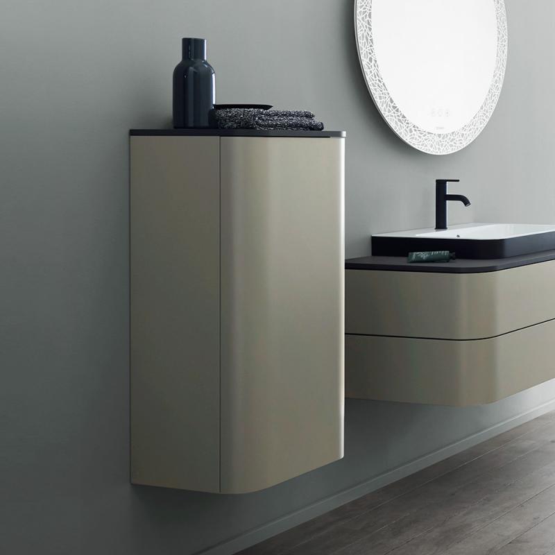 Immagine di Duravit HAPPY D.2 PLUS colonna bassa H.89.6 cm, cerniera a destra, colore grigio pietra finitura opaco HP1260R9292