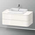 Immagine di Duravit HAPPY D.2 PLUS base sottolavabo sospesa 100 cm per consolle, 2 cassetti, cassetto superiore con scasso per il sifone, colore bianco finitura lucido HP496102222