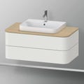 Immagine di Duravit HAPPY D.2 PLUS base sottolavabo sospesa 100 cm per consolle, 2 cassetti, cassetto superiore con scasso per il sifone, colore bianco Nordic finitura opaco HP496103939