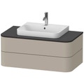 Immagine di Duravit HAPPY D.2 PLUS base sottolavabo sospesa 100 cm per consolle, 2 cassetti, cassetto superiore con scasso per il sifone, colore taupe finitura opaco HP496106060