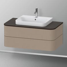Immagine di Duravit HAPPY D.2 PLUS base sottolavabo sospesa 100 cm per consolle, 2 cassetti, cassetto superiore con scasso per il sifone, finitura lino HP496107575