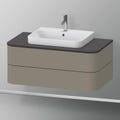 Immagine di Duravit HAPPY D.2 PLUS base sottolavabo sospesa 100 cm per consolle, 2 cassetti, cassetto superiore con scasso per il sifone, colore grigio pietra finitura opaco HP496109292