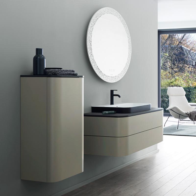 Immagine di Duravit HAPPY D.2 PLUS base sottolavabo sospesa 100 cm per consolle, 2 cassetti, cassetto superiore con scasso per il sifone, colore grigio pietra finitura opaco HP496109292
