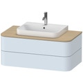 Immagine di Duravit HAPPY D.2 PLUS base sottolavabo sospesa 100 cm per consolle, 2 cassetti, cassetto superiore con scasso per il sifone, colore azzurro finitura opaco HP496109797