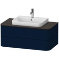 Immagine di Duravit HAPPY D.2 PLUS base sottolavabo sospesa 100 cm per consolle, 2 cassetti, cassetto superiore con scasso per il sifone, colore blu notte finitura opaco HP496109898