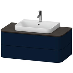 Immagine di Duravit HAPPY D.2 PLUS base sottolavabo sospesa 100 cm per consolle, 2 cassetti, cassetto superiore con scasso per il sifone, colore blu notte finitura opaco HP496109898