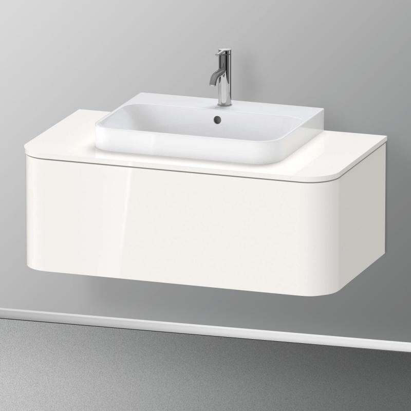 Immagine di Duravit HAPPY D.2 PLUS consolle con un taglio per lavabo 100 cm, per basi sottolavabo con consolle, colore bianco finitura lucido HP031E02222