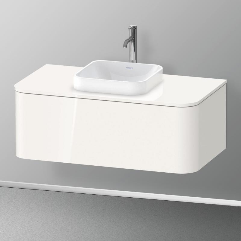 Immagine di Duravit HAPPY D.2 PLUS consolle con un taglio per lavabo 100 cm, per basi sottolavabo con consolle, colore bianco finitura lucido HP031E02222