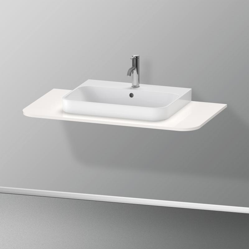 Immagine di Duravit HAPPY D.2 PLUS consolle con un taglio per lavabo 100 cm, per basi sottolavabo con consolle, colore bianco finitura lucido HP031E02222