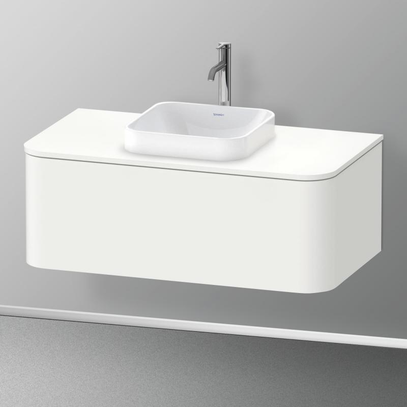 Immagine di Duravit HAPPY D.2 PLUS consolle con un taglio per lavabo 100 cm, per basi sottolavabo con consolle, colore bianco finitura opaco HP031E03636