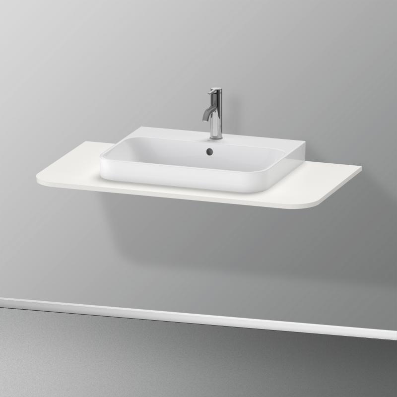 Immagine di Duravit HAPPY D.2 PLUS consolle con un taglio per lavabo 100 cm, per basi sottolavabo con consolle, colore bianco Nordic finitura opaco HP031E03939