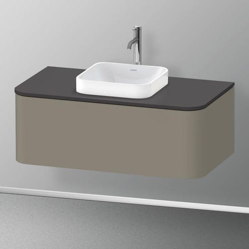 Immagine di Duravit HAPPY D.2 PLUS consolle con un taglio per lavabo 100 cm, per basi sottolavabo con consolle, colore grigio grafite finitura opaco HP031E08080