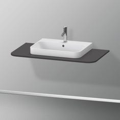 Immagine di Duravit HAPPY D.2 PLUS consolle con un taglio per lavabo 100 cm, per basi sottolavabo con consolle, colore grigio grafite finitura opaco HP031E08080