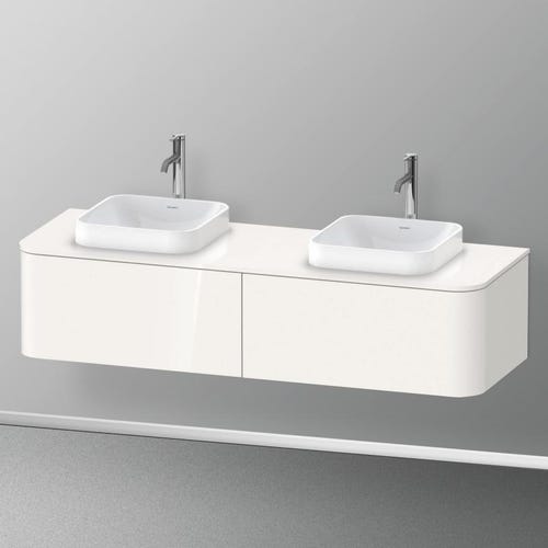 Immagine di Duravit HAPPY D.2 PLUS consolle con due tagli per lavabo 160 cm, per basi sottolavabo con consolle, colore bianco finitura lucido HP032HB2222