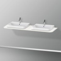 Immagine di Duravit HAPPY D.2 PLUS consolle con due tagli per lavabo 160 cm, per basi sottolavabo con consolle, colore bianco Nordic finitura opaco HP032HB3939