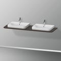 Immagine di Duravit HAPPY D.2 PLUS consolle con due tagli per lavabo 160 cm, per basi sottolavabo con consolle, finitura noce spazzolato HP032HB6969