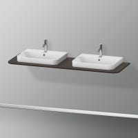 Immagine di Duravit HAPPY D.2 PLUS consolle con due tagli per lavabo 160 cm, per basi sottolavabo con consolle, finitura noce spazzolato HP032HB6969