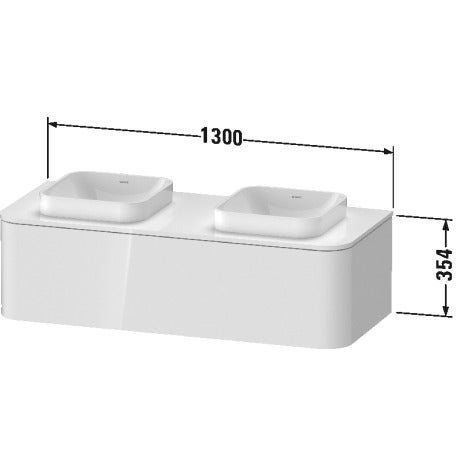 Immagine di Duravit HAPPY D.2 PLUS base sottolavabo sospesa 130 cm per consolle, 1 elemento estraibile, finitura rovere mediterraneo HP4943B7171