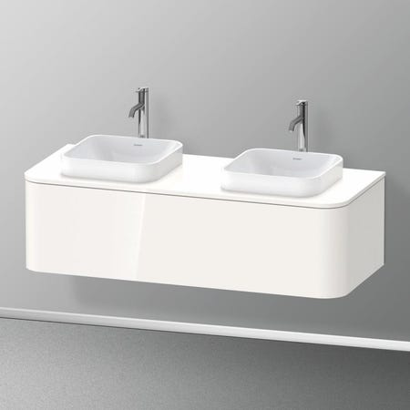 Immagine di Duravit HAPPY D.2 PLUS base sottolavabo sospesa 130 cm per consolle, 1 elemento estraibile, colore bianco finitura lucido HP4943B2222