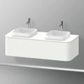 Immagine di Duravit HAPPY D.2 PLUS base sottolavabo sospesa 130 cm per consolle, 1 elemento estraibile, colore bianco finitura opaco HP4943B3636