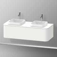Immagine di Duravit HAPPY D.2 PLUS base sottolavabo sospesa 130 cm per consolle, 1 elemento estraibile, colore bianco finitura opaco HP4943B3636