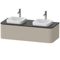 Immagine di Duravit HAPPY D.2 PLUS base sottolavabo sospesa 130 cm per consolle, 1 elemento estraibile, colore taupe finitura opaco HP4943B6060