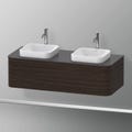 Immagine di Duravit HAPPY D.2 PLUS base sottolavabo sospesa 130 cm per consolle, 1 elemento estraibile, finitura noce spazzolato HP4943B6969