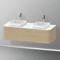 Immagine di Duravit HAPPY D.2 PLUS base sottolavabo sospesa 130 cm per consolle, 1 elemento estraibile, finitura rovere mediterraneo HP4943B7171
