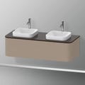 Immagine di Duravit HAPPY D.2 PLUS base sottolavabo sospesa 130 cm per consolle, 1 elemento estraibile, finitura lino opaco HP4943B7575