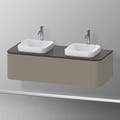 Immagine di Duravit HAPPY D.2 PLUS base sottolavabo sospesa 130 cm per consolle, 1 elemento estraibile, colore grigio pietra finitura opaco HP4943B9292