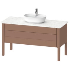 Immagine di Duravit LUV base sottolavabo a pavimento per consolle 133 cm, 1 cassetto, 1 elemento estraibile, cassetto superiore con scasso per il sifone e coprisifone, colore mandorla finitura opaco LU956605454