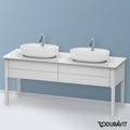 Immagine di Duravit LUV base sottolavabo a pavimento per consolle 173 cm, 2 elementi estraibili, colore bianco finitura opaco LU9562B3636