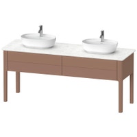 Immagine di Duravit LUV base sottolavabo a pavimento per consolle 173 cm, 2 elementi estraibili, colore mandorla finitura opaco LU9562B5454