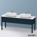 Immagine di Duravit LUV base sottolavabo a pavimento per consolle 173 cm, 2 elementi estraibili, colore blu notte finitura opaco LU9562B9898