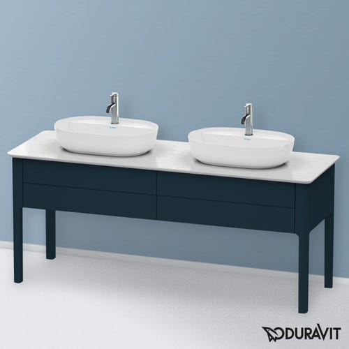 Duravit LU9562B9898 LUV base sottolavabo a pavimento per consolle 173 cm, 2  elementi estraibili, colore blu notte finitura opaco