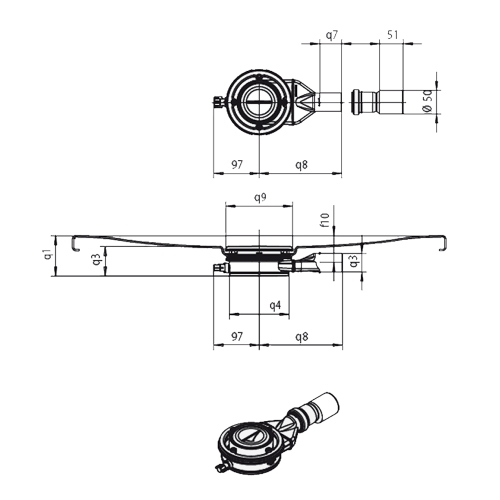 Immagine di Kaldewei Sifone di scarico KA120 piatto ESR compatibile 687772500001