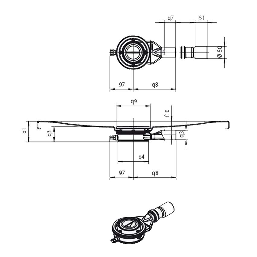 Immagine di Kaldewei Sifone di scarico KA120 piatto ESR compatibile 687772500001