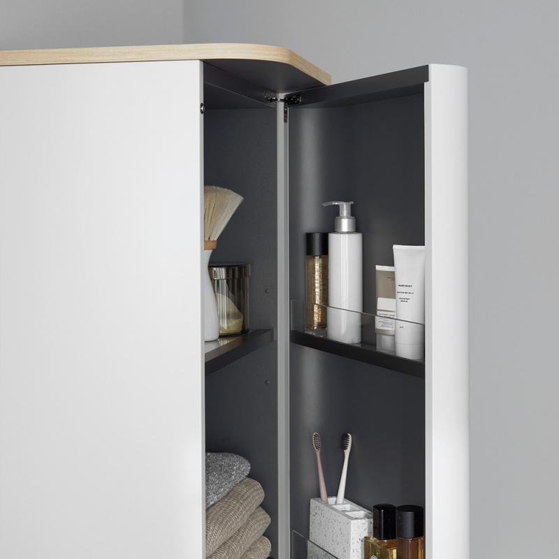 Immagine di Duravit HAPPY D.2 PLUS colonna bassa H.133.6 cm, cerniera a sinistra, colore bianco Nordic finitura opaco HP1261L3939