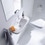 Immagine di Duravit D-CODE composizione bagno: vaso sospeso e sedile con chiusura rallentata, colore bianco + lavamani 50 cm, colore bianco + specchio 40 cm Ideal Standard + gancio asciugamani e portarotolo, finitura cromo 2535090099-0706500008