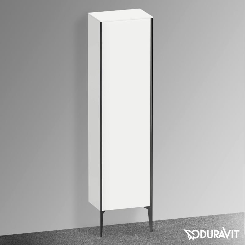 Immagine di Duravit XVIU colonna a pavimento H.177 cm, cerniera a destra, profilo nero opaco, colore bianco finitura opaco XV1336RB218