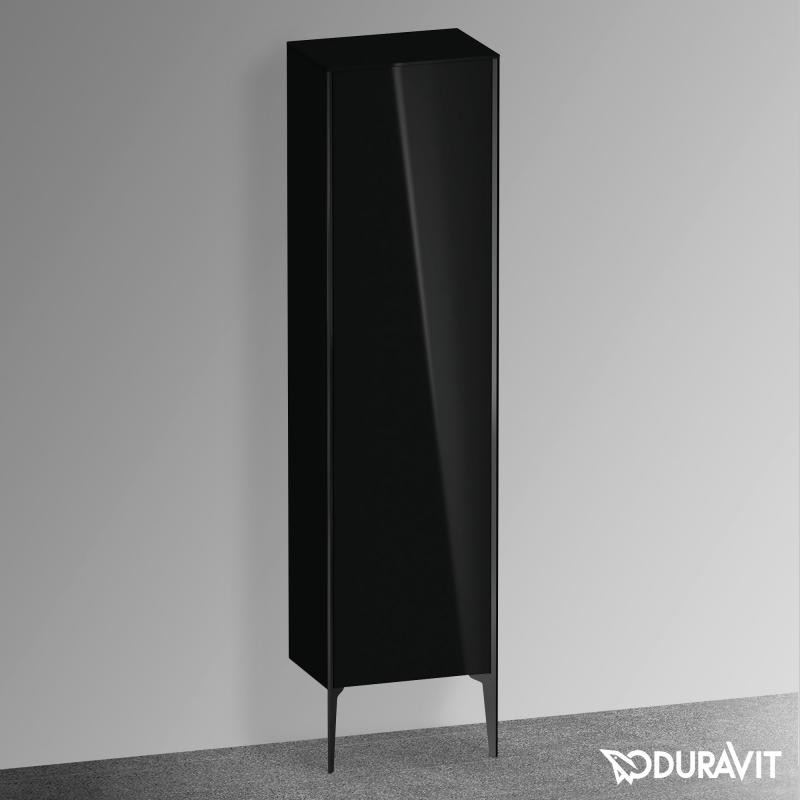 Immagine di Duravit XVIU colonna a pavimento H.177 cm, cerniera a destra, profilo nero opaco, colore nero finitura lucido XV1336RB240