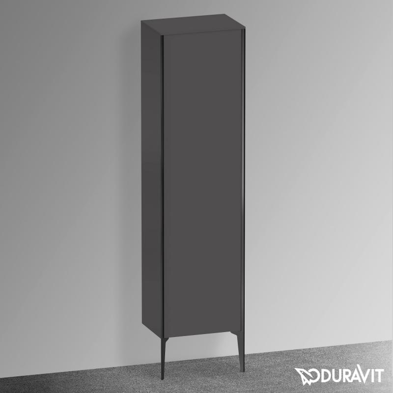 Immagine di Duravit XVIU colonna a pavimento H.177 cm, cerniera a destra, profilo nero opaco, colore grigio grafite finitura opaco XV1336RB249