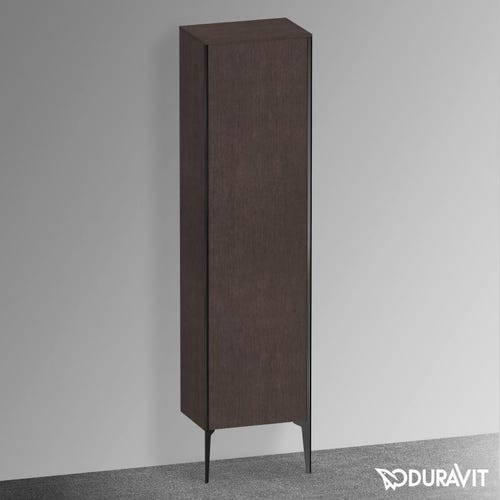 Immagine di Duravit XVIU colonna a pavimento H.177 cm, cerniera a destra, profilo nero opaco, finitura rovere scuro spazzolato XV1336RB272