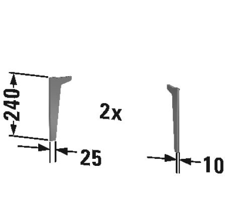 Immagine di Duravit XVIU set 2 pezzi piedi per mobili, colore champagne finitura opaco XV971400000